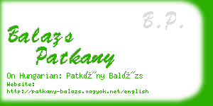 balazs patkany business card